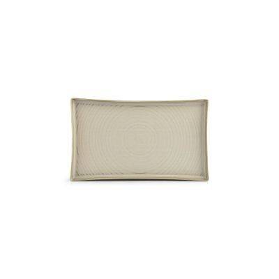 Teller grüne Linie aus Porzellan, 33 x 20 cm