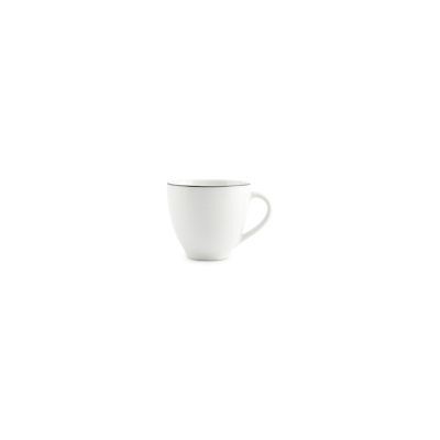 Tasse grüner Rand Basic White aus Porzellan, 20 cl