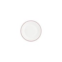 Teller burgunderfarbener Rand Basic White aus Porzellan, 20 cm