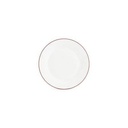 Teller burgunderfarbener Rand Basic White aus Porzellan, 24 cm