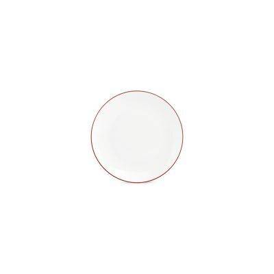 [750941] Teller Coupe burgunderfarbener Rand Basic White, 20,5 cm