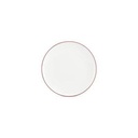 Teller Coupe burgunderfarbener Rand Basic White, 24 cm
