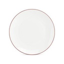 Teller Coupe burgunderfarbener Rand Basic White, 26,5 cm