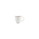 Tasse burgunderfarbener Rand Basic White aus Porzellan