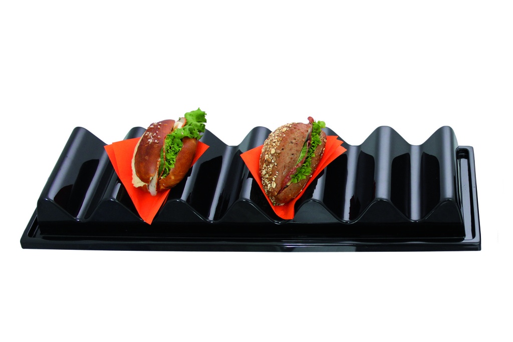 [227550] Snack-Verkaufsständer aus Kunststoff, 600 x 195 x 70 mm, schwarz