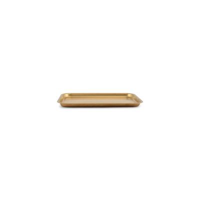 Servierplatte antikgold Serve aus Edelstahl, 25 × 18,5 × 1,5 cm