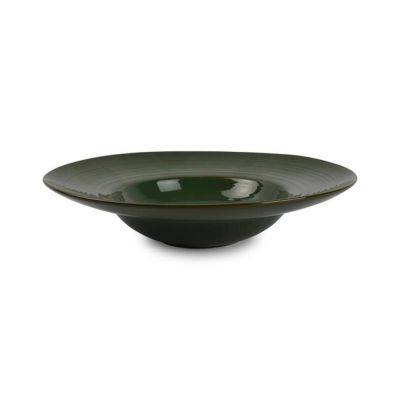 [604317] Tiefer Teller Munduk aus Porzellan, 28 × 16 × 6 cm, grün