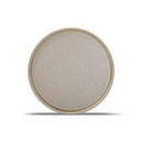 Teller Structo aus Porzellan, ø 28 cm, H 1,5 cm, braun