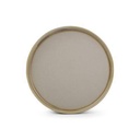 Platte Structo aus Porzellan, ø 24 cm, H 1,5 cm, braun