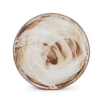 Teller Pinsel aus Porzellan, 21 cm, braun