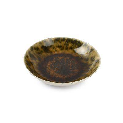 Tiefer Teller Resto aus Porzellan, Ø 21 cm, H 5 cm, grünbraun