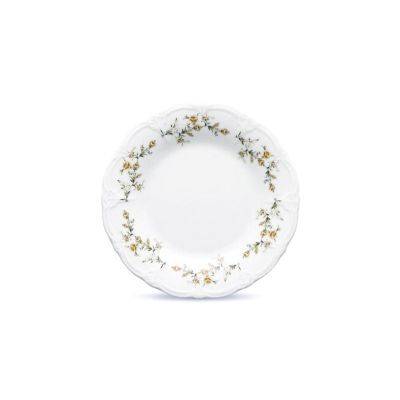 Teller braune Blume Retro aus Porzellan, 20,5 cm