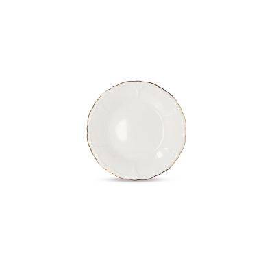 Flacher Teller mit goldenem Rand Retro aus Porzellan, 16 cm