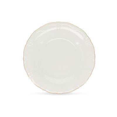 [741072] Flacher Teller mit goldenem Rand Retro aus Porzellan, 27 cm