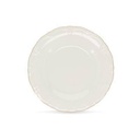 Flacher Teller mit goldenem Rand Retro aus Porzellan, 27 cm