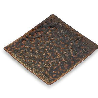 Teller Herbst Umi aus Porzellan, 18 x 17 cm, bernstein