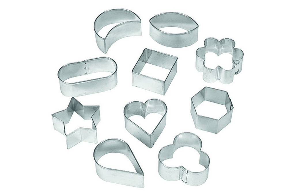 Ausstecher-Set aus Weißblech, 10 Stück