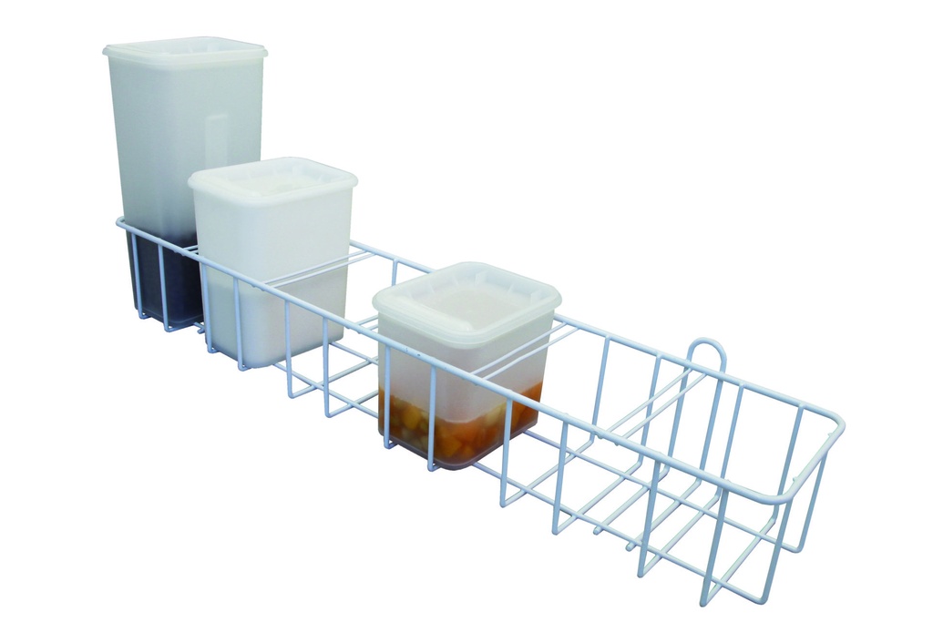 Wandaufhänger für Vorratsdosen aus Metall, 900 x 190 x 160 mm, weiß