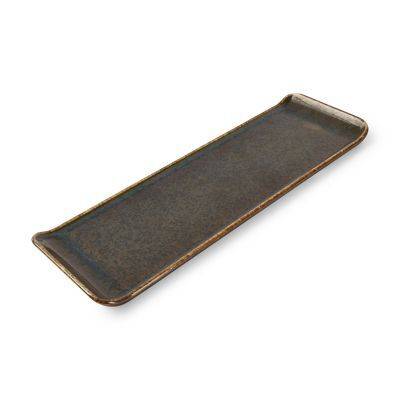 [740401] Servierplatte Cirro aus Porzellan, 30 x 9,5 cm, grün