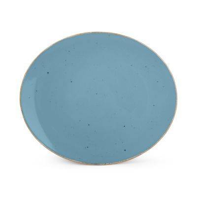[740760] Platte Collect aus Porzellan, 30,5 x 26 cm, blau