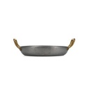 Servierschale mit goldenem Griff, Gehämmert, Ø 24 cm, H 5 cm