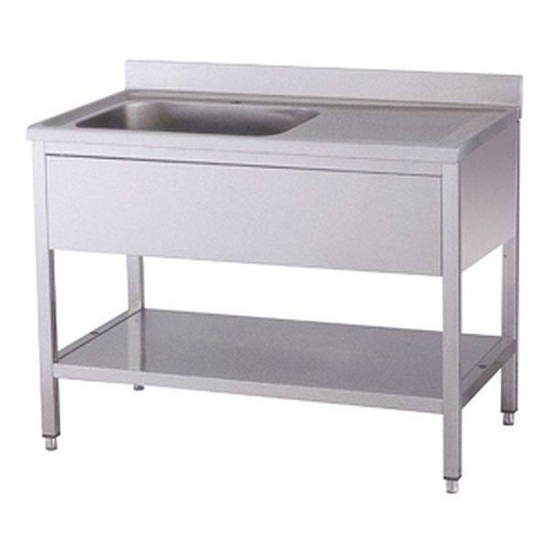 [91611103] KBS Spültisch 1 Becken links mit Aufkantung B 100cm