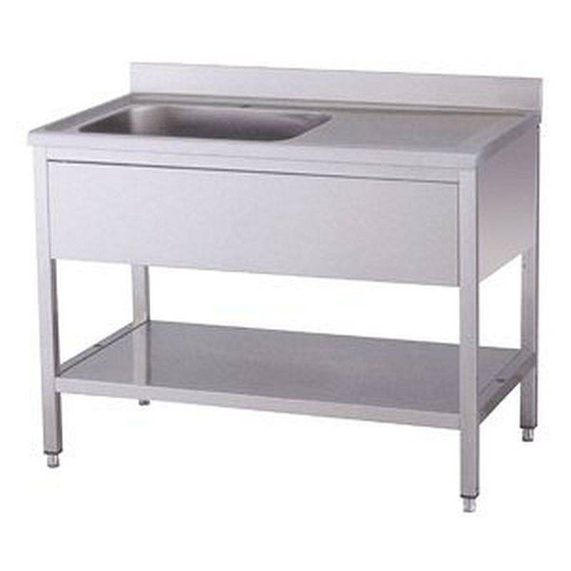 [91611105] KBS Spültisch 1 Becken links mit Aufkantung B 120cm