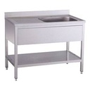 KBS Spültisch 1 Becken rechts mit Aufkantung B 120cm