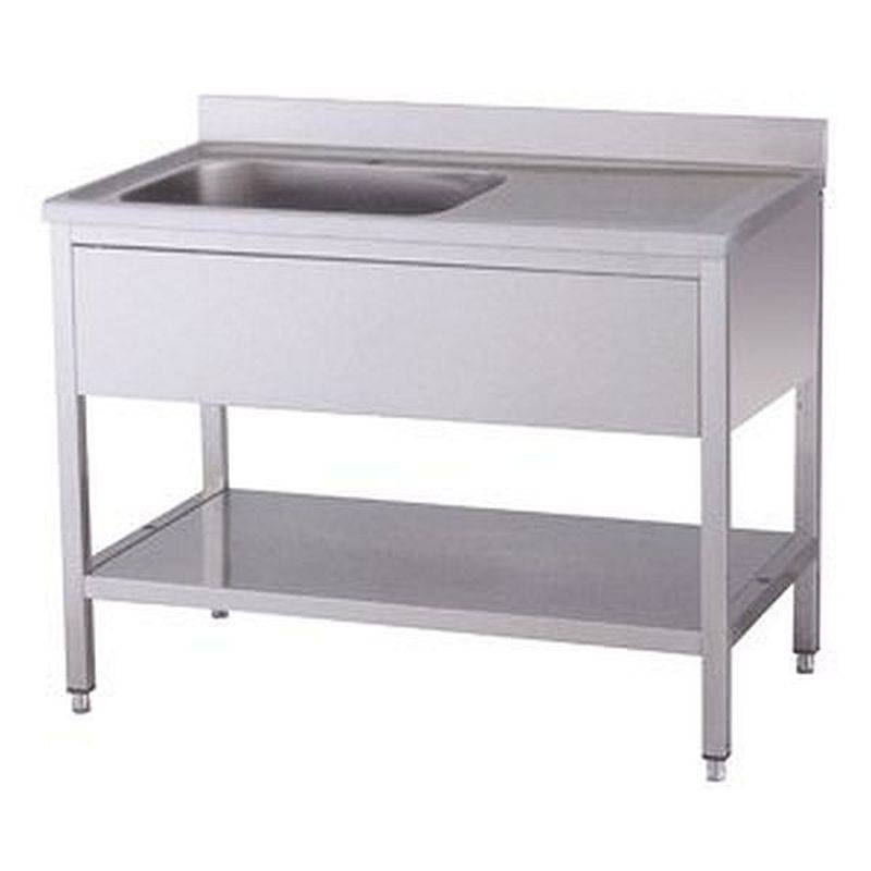 [91621105] KBS Spültisch 1 Becken links mit Aufkantung B 140cm