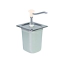 Druckknopf Dosierspender aus Edelstahl, 3 Liter, weiß