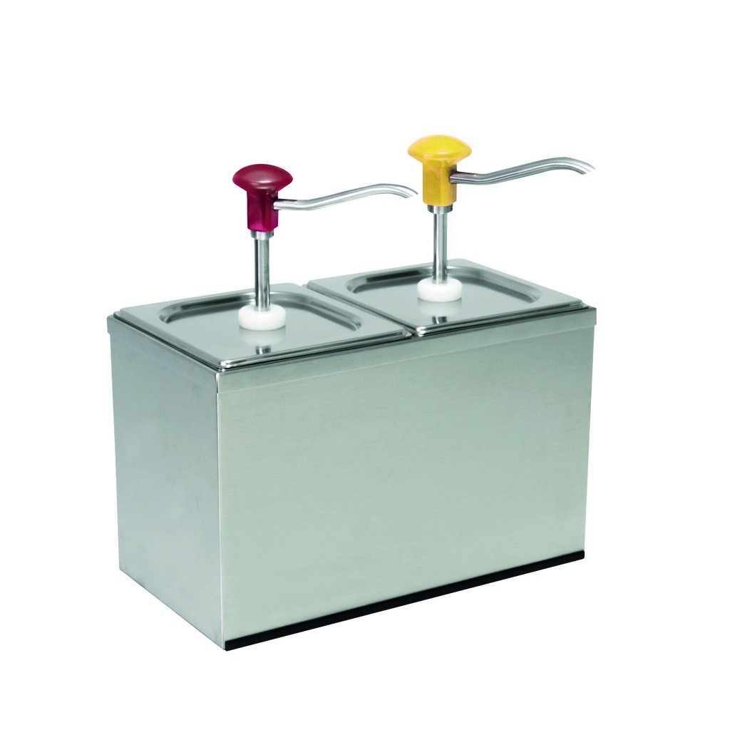 Druckknopf Dosierspender aus Edelstahl, 2 x 3 l