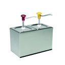 Druckknopf Dosierspender aus Edelstahl, 2 x 3 l