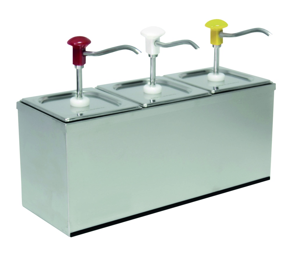 [152412] Druckknopf Dosierspender aus Edelstahl, 3 x 3 l