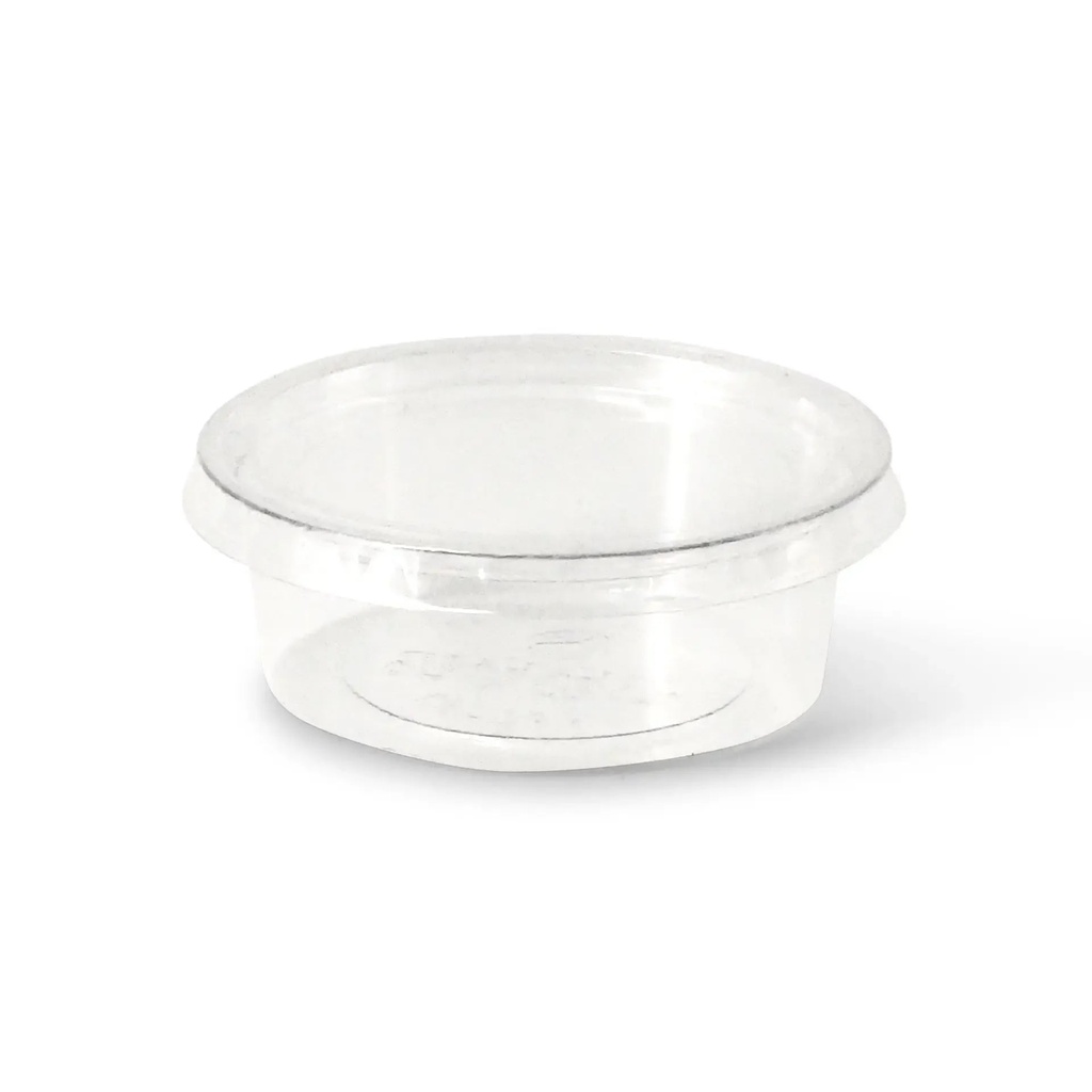 Dressingbecher PLA Ø70mm/60ml – 2.000 Stück mit Deckel PLA / Transparent / 2000 Stk.