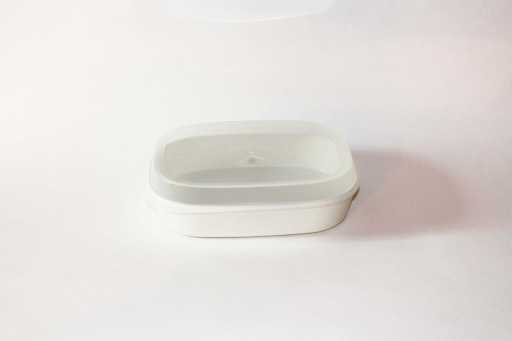 Menübox ungeteilt 236x181x47mm mit Deckel / cremeweiß / 48 Stk.