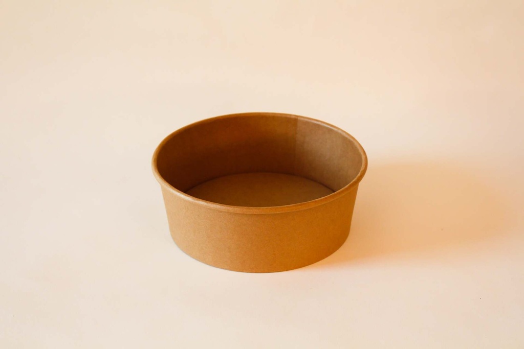 [394550] Karton Schale Ø185mm / 1200ml Braun, 300 Stk. Hartpapier / ohne Deckel / 300 Stk.