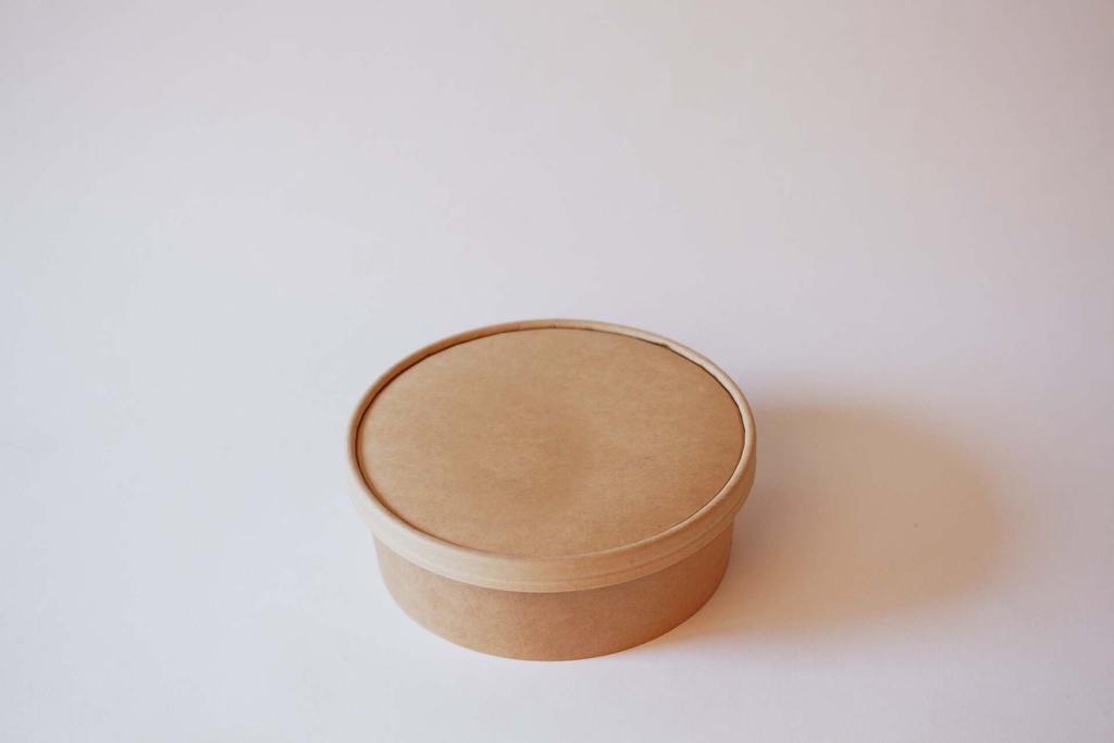 [394570 394590] Karton Schale Ø185mm 1100 ml – 300 Stück, braun Hartpapier / mit Pappdeckel / 300 Stk.