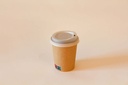 Kaffeebecher Ø80mm/200ml mit CPLA Deckel weiß / braun / 1000 Stk.