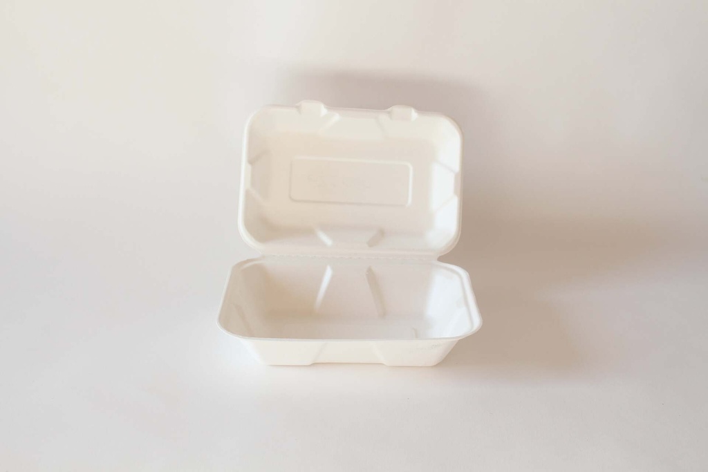 [625060] Bagasse Menübox ungeteilt 160x95x80mm Weiß, 500 Stk.