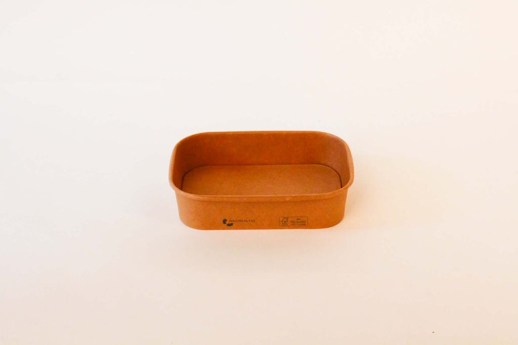 Rechteckschale 172x120x41mm / 500ml Braun, 300 Stk. Hartpapier / ohne Deckel / 300 Stk.