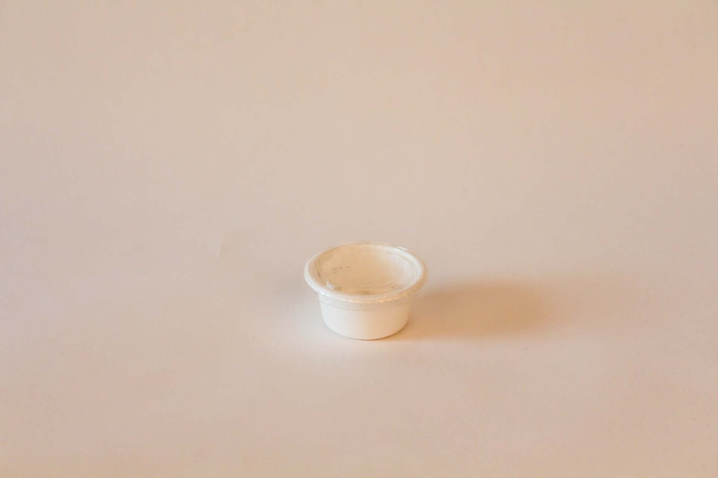 Dressingbecher Ø62mm/60ml Bagasse / mit PLA Deckel / 2000 Stk.