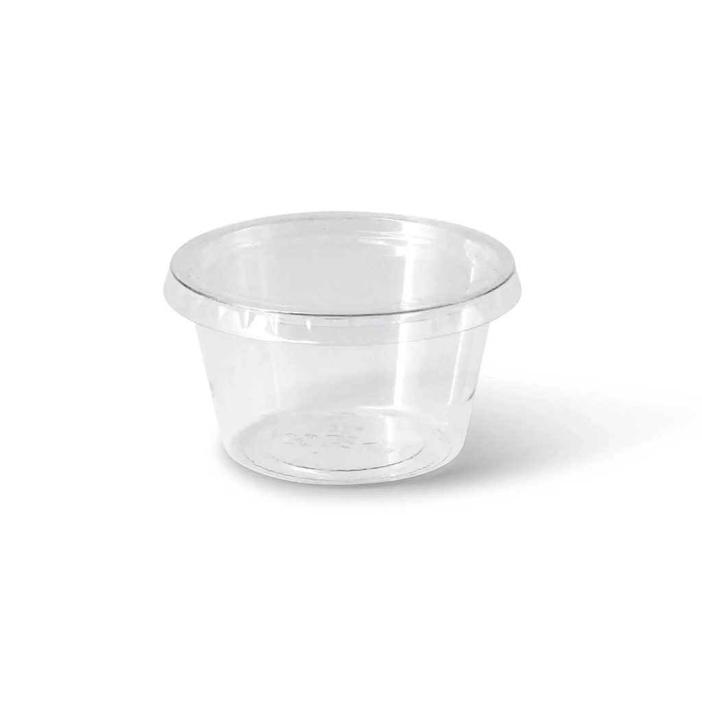 Dressingbecher rPET Ø75mm/80ml – 1000 Stück 2000 Stk. / mit Deckel PLA / Transparent