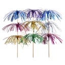 10 x 100 Deko-Picker 18 cm farbig sortiert "Feuerwerk" 3-lagig