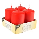 6 x 4 Stumpenkerzen Ø 50 mm · 80 mm rot
