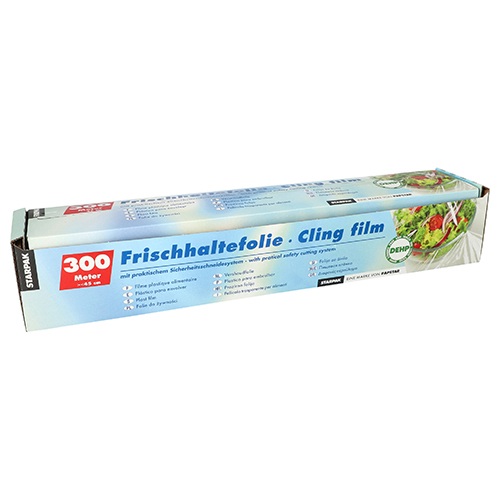 [10517] 6 x Frischhaltefolie, PVC 300 m x 45 cm mit praktischem Schneidesystem