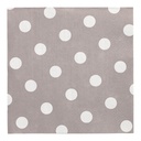10 x 20 Servietten, 3-lagig 1/4-Falz 40 cm x 40 cm grau "Dots"