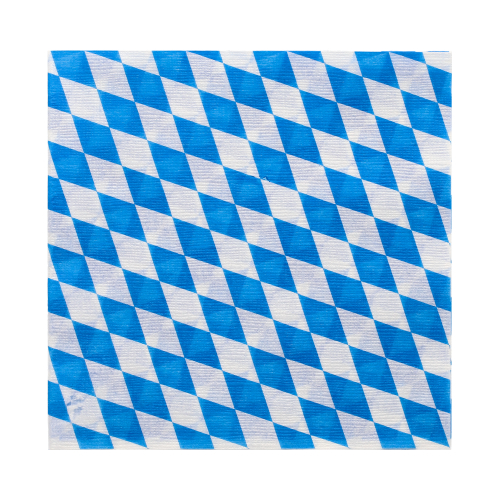 [11121] 36 x 100 Servietten, 1-lagig 1/4-Falz 33 cm x 33 cm "Bayrisch Blau"