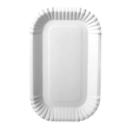 [11180] 6 x 100 Schalen, Pappe "pure" eckig 15 cm x 23 cm x 2 cm weiss