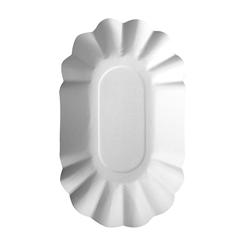 [11279] 4 x 250 Schalen, Pappe "pure" oval 9 cm x 16 cm x 3 cm weiss