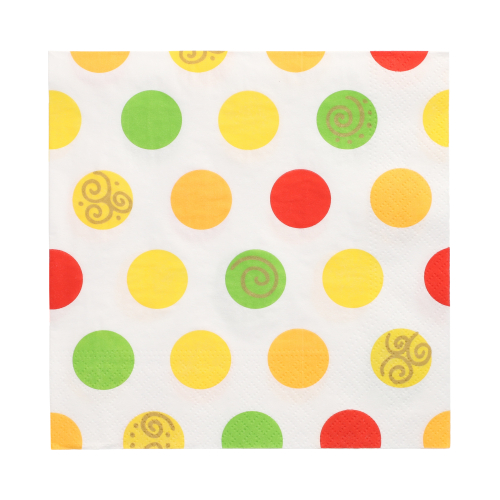 [11374] 10 x 20 Servietten, 3-lagig 1/4-Falz 33 cm x 33 cm "Balls"